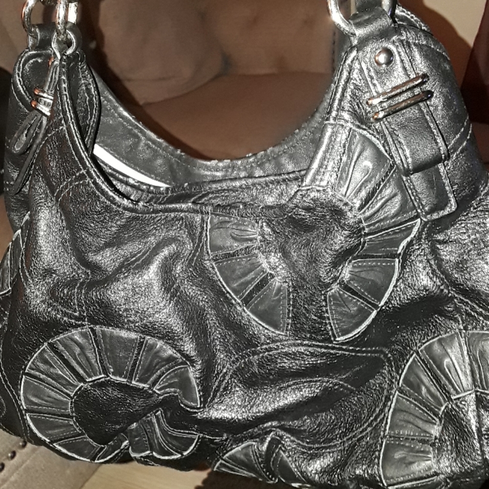 Black leather coach bag